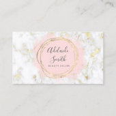 FAUX-foliecirkel roze waterverf op marmer Visitekaartje (Voorkant)