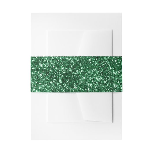 Faux Forest Green Glitter Uitnodigingen Wikkel (Voorkant Voorbeeld)