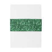 Faux Forest Green Glitter Uitnodigingen Wikkel (Achterkant Voorbeeld)