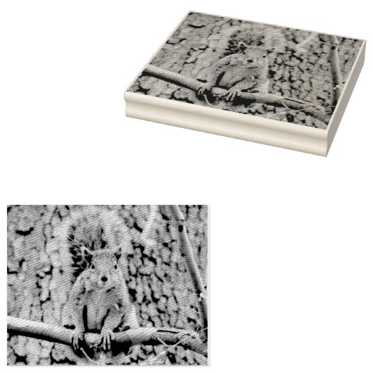 Faux fox eekhoorn rubberstempel (Gestempeld)