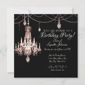 FAUX French Crystal Chandelier Birthday Party Kaart (Voorkant)