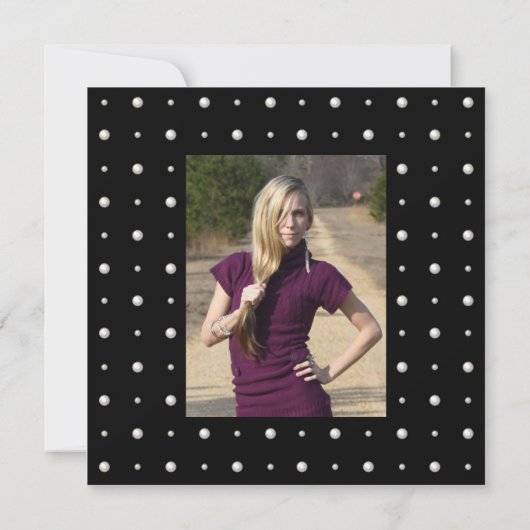 FAUX French Crystal Chandelier Draped Pearls Party Kaart (Achterkant)