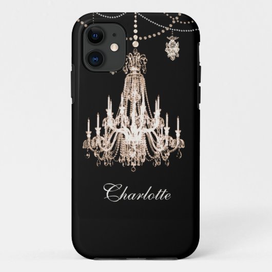 FAUX French Crystal Chandelier Persoonlijke naam Case-Mate iPhone Case (Achterkant)