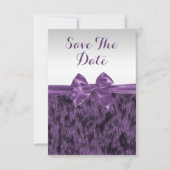 Faux Fur & Paarse Bow Birthday Save the Date (Voorkant)