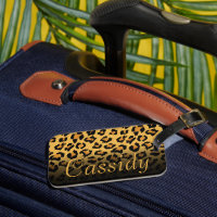 Faux Fur Wild Leopard Print met Gold Name