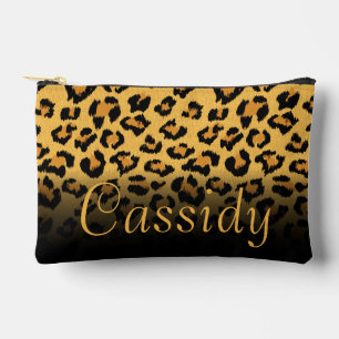Faux Fur Wild Leopard Print met Gold Name Etui