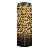 Faux Fur Wild Leopard Print met Gold Name Thermosbeker (Achterkant)