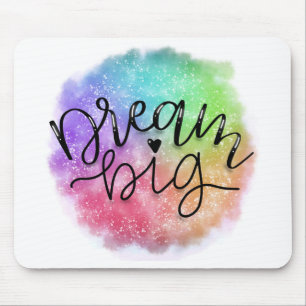 Faux Galaxy Waterverf Rainbow Dream Big Muismat