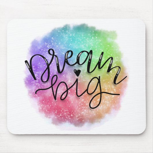 Faux Galaxy Waterverf Rainbow Dream Big Muismat (Voorkant)
