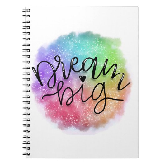 Faux Galaxy Waterverf Rainbow Dream Big Notitieboek (Voorkant)