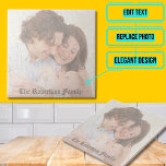Faux gebarsten  Foto Nieuwe Baby Tegeltje<br><div class="desc">Door een beetje Zazzle platformmagie,  zal deze sjabloon uw foto omzetten in een faux gebarsten vervaagde  keramische tegel. Gebruik het om een speciale gebeurtenis als een nieuwe baby te vereeuwigen. Denk aan de speciale herinneringen die je zou kunnen vastleggen in een huisrestauratie of gebruik het gewoon als een trivet.</div>