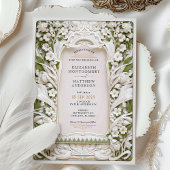 Faux gebeeldhouwde ivoren bloemen bruiloft kaart