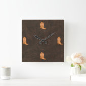 Faux geboost, gekarfd leder van paarden en laarzen vierkante klok (Huis)