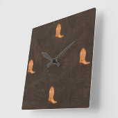 Faux geboost, gekarfd leder van paarden en laarzen vierkante klok (Hoek)