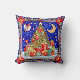 Faux geborduurd versierde kerstboom kussen