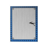 Faux, geborsteld metaal; afbeelding schaatsen notitieblok (Linkerzijde)