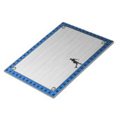 Faux, geborsteld metaal; afbeelding schaatsen notitieblok (Schuin)