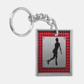 Faux, geborsteld metaal; Afbeelding Schatting Sleutelhanger (Voorkant Links)