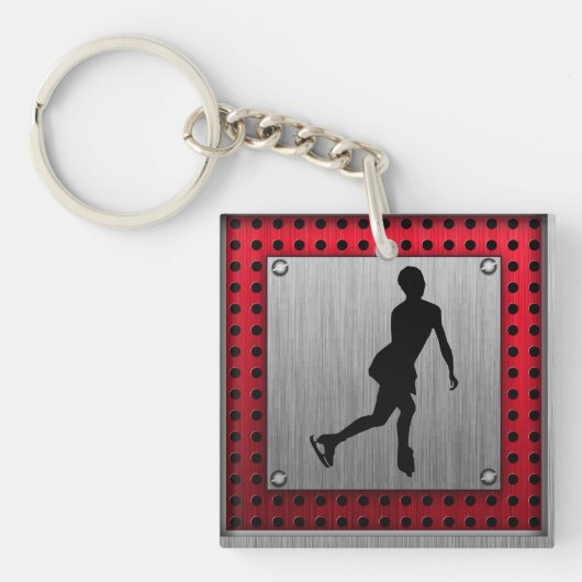 Faux, geborsteld metaal; Afbeelding Schatting Sleutelhanger (Voorkant)