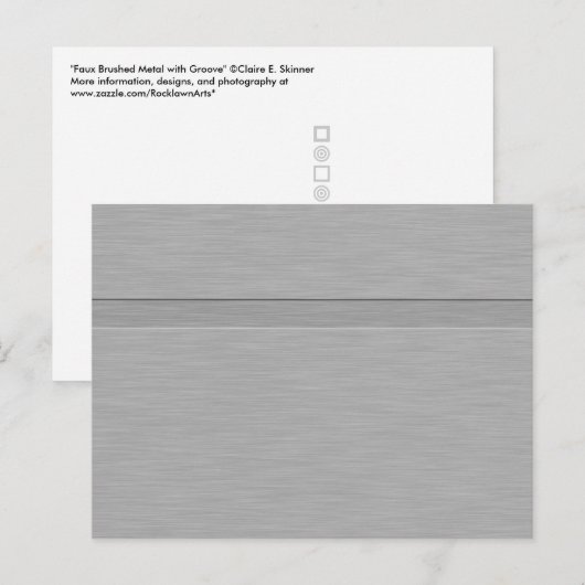 Faux, geborsteld metaal met groef briefkaart (Voorkant / Achterkant)