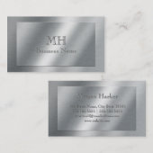 Faux, geborsteld metaal - Monogrammen Visitekaartje (Voorkant / Achterkant)