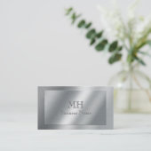 Faux, geborsteld metaal - Monogrammen Visitekaartje (Staand voorkant)