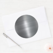 Faux geborsteld metaal roestvrij staal achtergrond ronde sticker (Envelop)