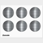 Faux geborsteld metaal roestvrij staal achtergrond ronde sticker (Vel)