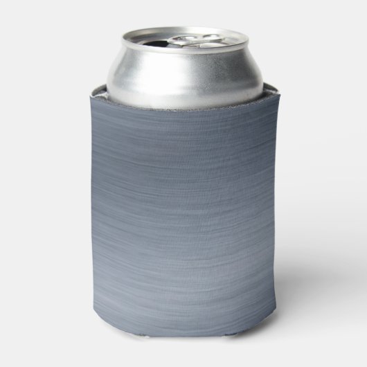 Faux, geborsteld staal, elegante achtergrond blikjeskoeler (Blikje Voorkant)