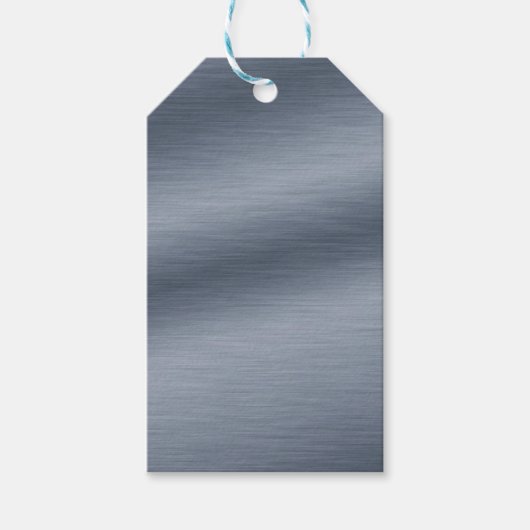 Faux, geborsteld staal, elegante achtergrond cadeaulabel (Voorkant)
