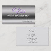 Faux geborsteld staal - Paarse klassieke auto sjab Visitekaartje (Voorkant / Achterkant)