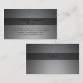 Faux, geborsteld staal, twee schelpen visitekaartje (Voorkant / Achterkant)