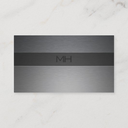 Faux, geborsteld staal, twee schelpen visitekaartje (Achterkant)