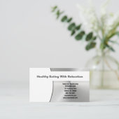 Faux, geborsteld staal, voorzijde, aangepaste foto visitekaartje (Staand voorkant)