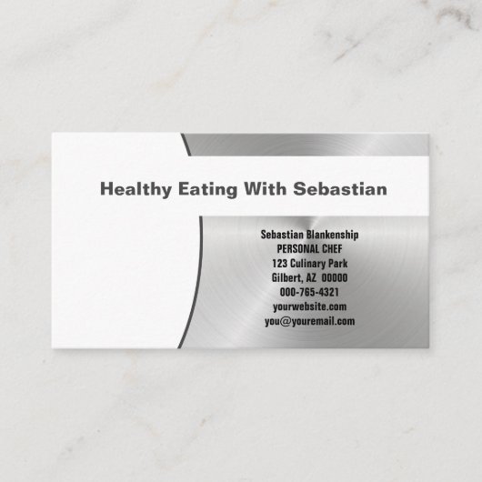 Faux, geborsteld staal, voorzijde, aangepaste foto visitekaartje (Voorkant)