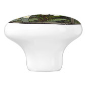 faux gebrandschilderd glas leeuw Keramische bloeme Keramische Knop (Zijkant)