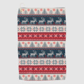 Faux gebreid patroon noordse thema golfhanddoek (Voorkant)