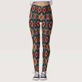 Faux gebreide Aztec tegelpatroon Leggings (Voorkant)
