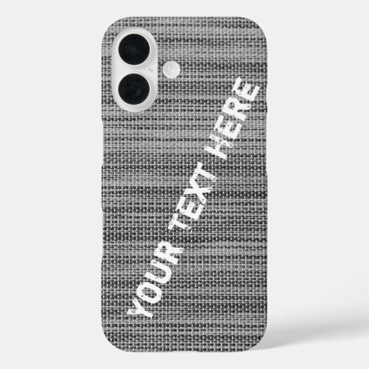 Faux gebreide grijze iPhone Case met aangepaste te (Achterkant)