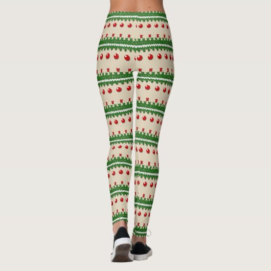 Faux gebreide lelijke kerst Leggings (Achterkant)