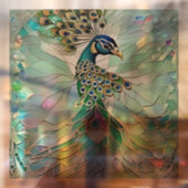 Faux gebroken glazen pauw raamsticker (Vel 2)