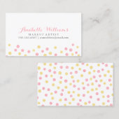 Faux Geel en Roze Glitter Confetti Stippen Visitekaartje (Voorkant / Achterkant)