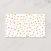 Faux Geel en Roze Glitter Confetti Stippen Visitekaartje (Achterkant)