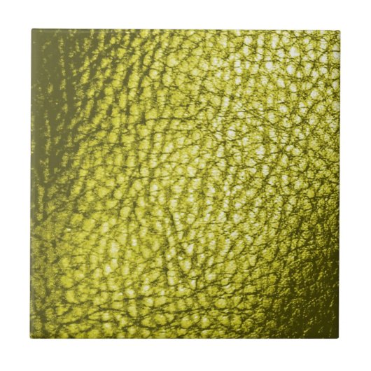 Faux geel groen leer- Design Solid Tegeltje (Voorkant)