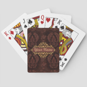 Faux "gegaufreerd leder" met messing of met messin pokerkaarten