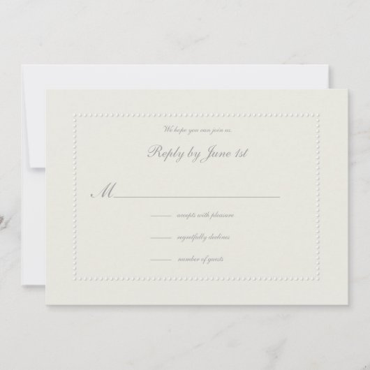 Faux gegraveerd Ecru kralen formele bruiloft react (Voorkant)