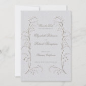 Faux gegraveerd Lily Valley Ivory formele bruiloft Save The Date (Voorkant)