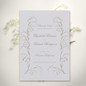 Faux gegraveerd Lily Valley Ivory formele bruiloft Save The Date