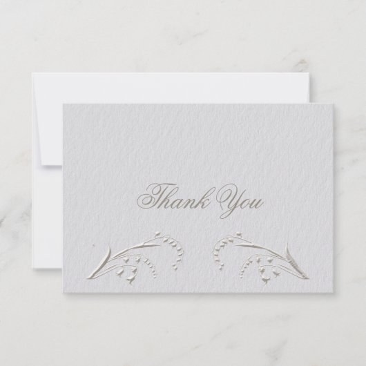 Faux gegraveerd Lily Valley paar formele bruiloft Bedankkaart (Voorkant)