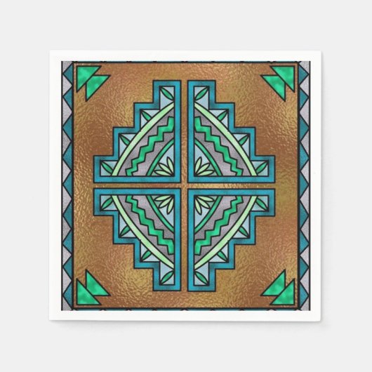 Faux-gekleurd glas Zuidwest-papier servet (Voorkant)